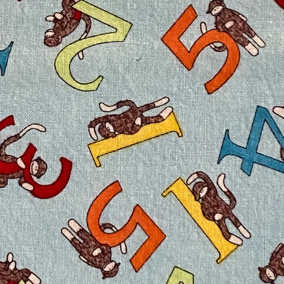 5 Funky Monkeys Cotton Fabric Erin Michael Modo Sock Monkey Blue 1.5 yd x 42" - Picture 4 of 7